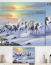 Horses In The Snow - Cottage Canvas Art Print