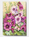 Hollyhocks In Evening Glow - Traditional Premium Canvas Wall Art