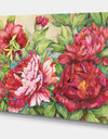 Peonies In Shades of Red - Traditional Canvas Wall Art