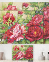 Peonies In Shades of Red - Traditional Canvas Wall Art