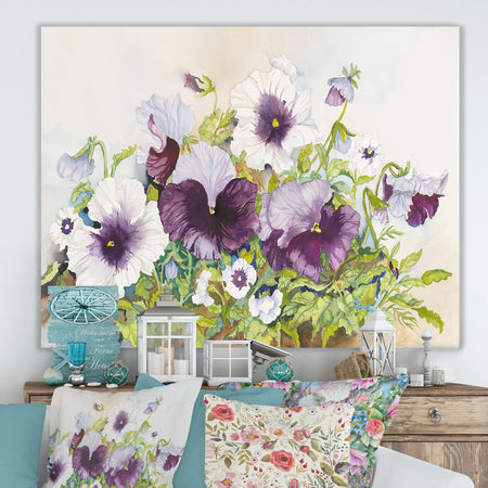 Early Pansies - Traditional Canvas Artwork