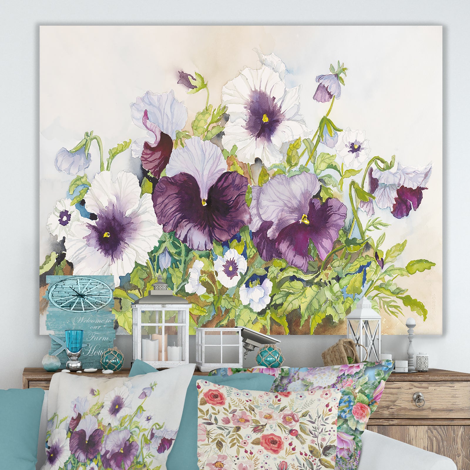 Early Pansies - Traditional Canvas Artwork