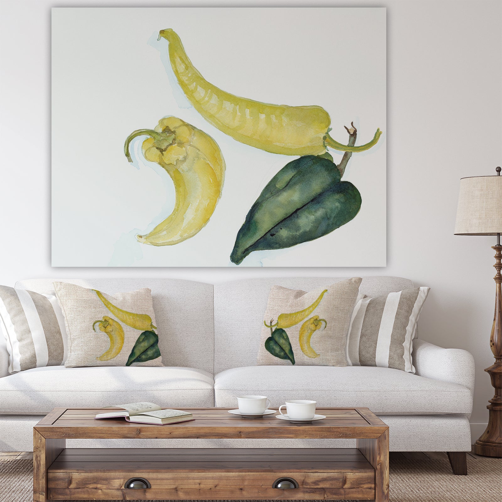 Peppers Hot and Cool - Cottage Premium Canvas Wall Art