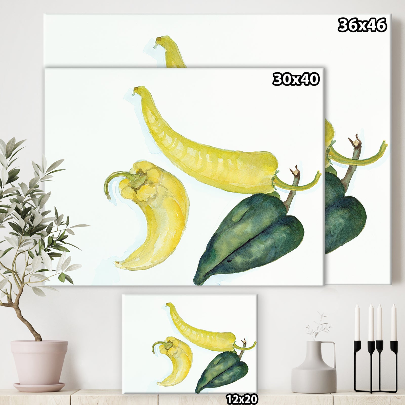Peppers Hot and Cool - Cottage Premium Canvas Wall Art