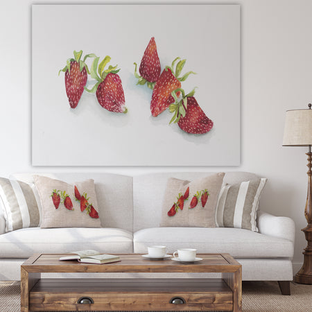 Strawberry Patch - C. Ripe Berries Whole - Cottage Canvas Wall Art