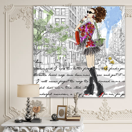 Fancy City Girl Love Memories - Fashion Canvas Art Print