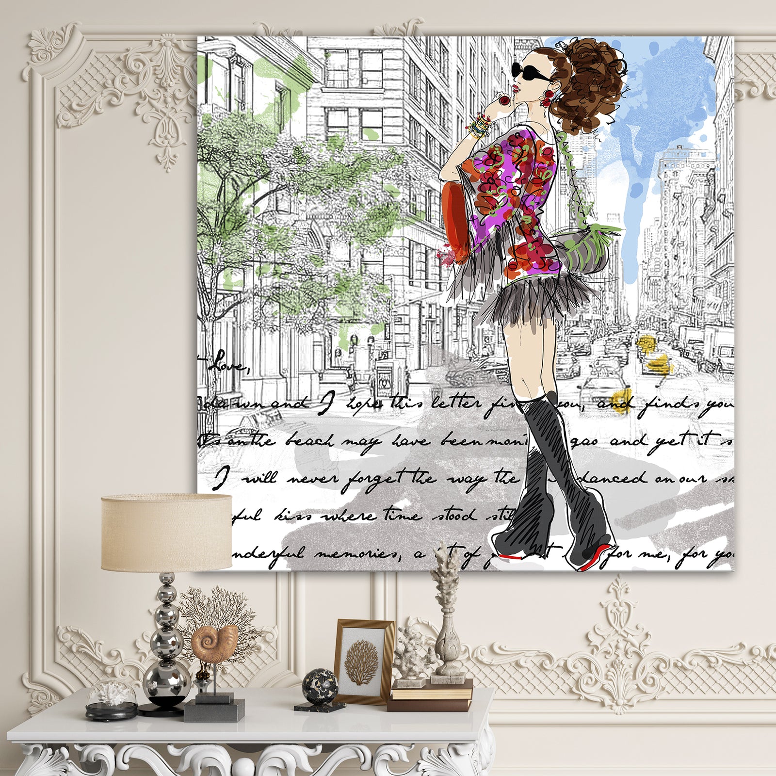 Fancy City Girl Love Memories - Fashion Canvas Art Print