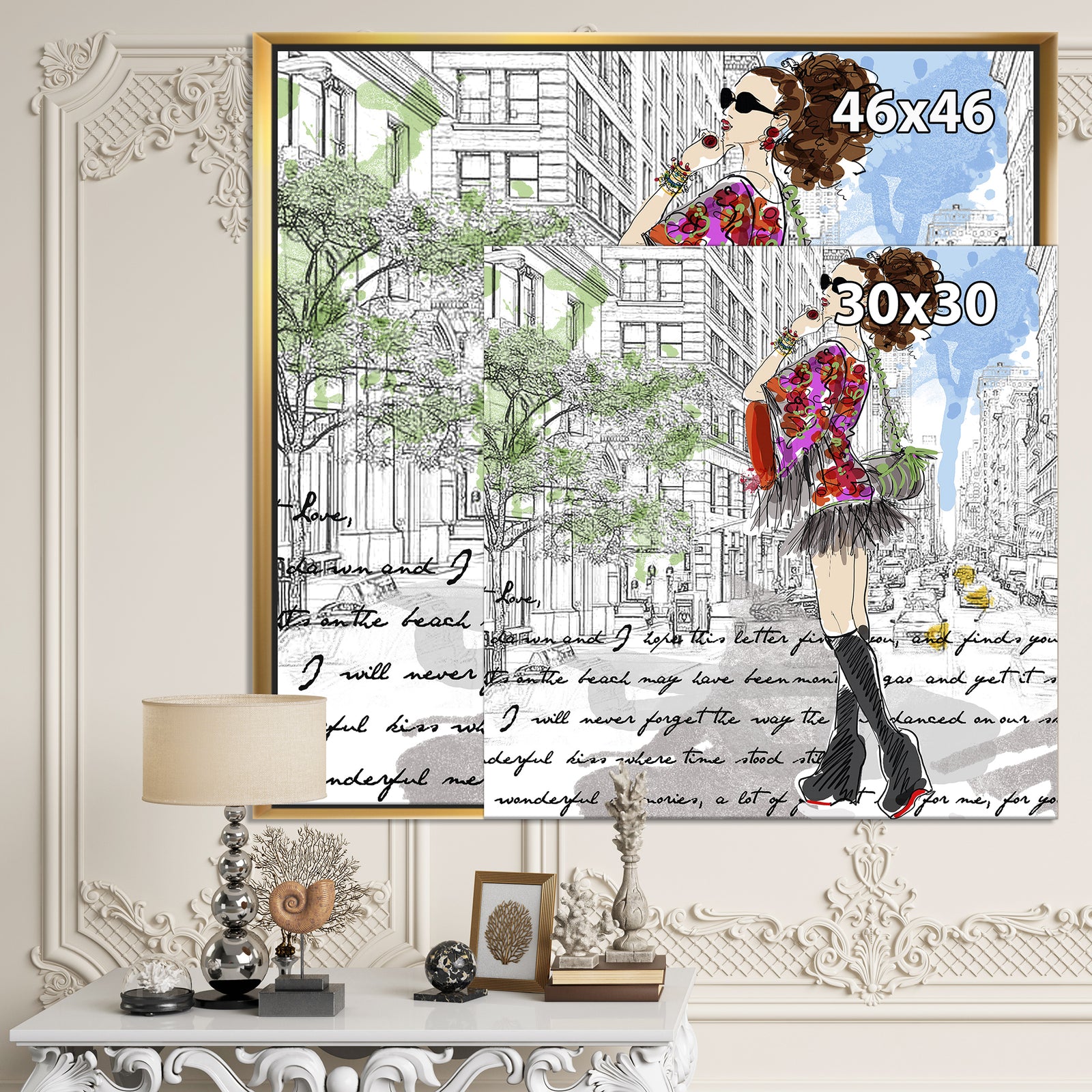 Fancy City Girl Love Memories - Fashion Canvas Art Print