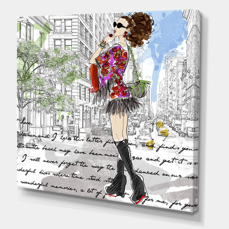 Fancy City Girl Love Memories - Fashion Canvas Art Print