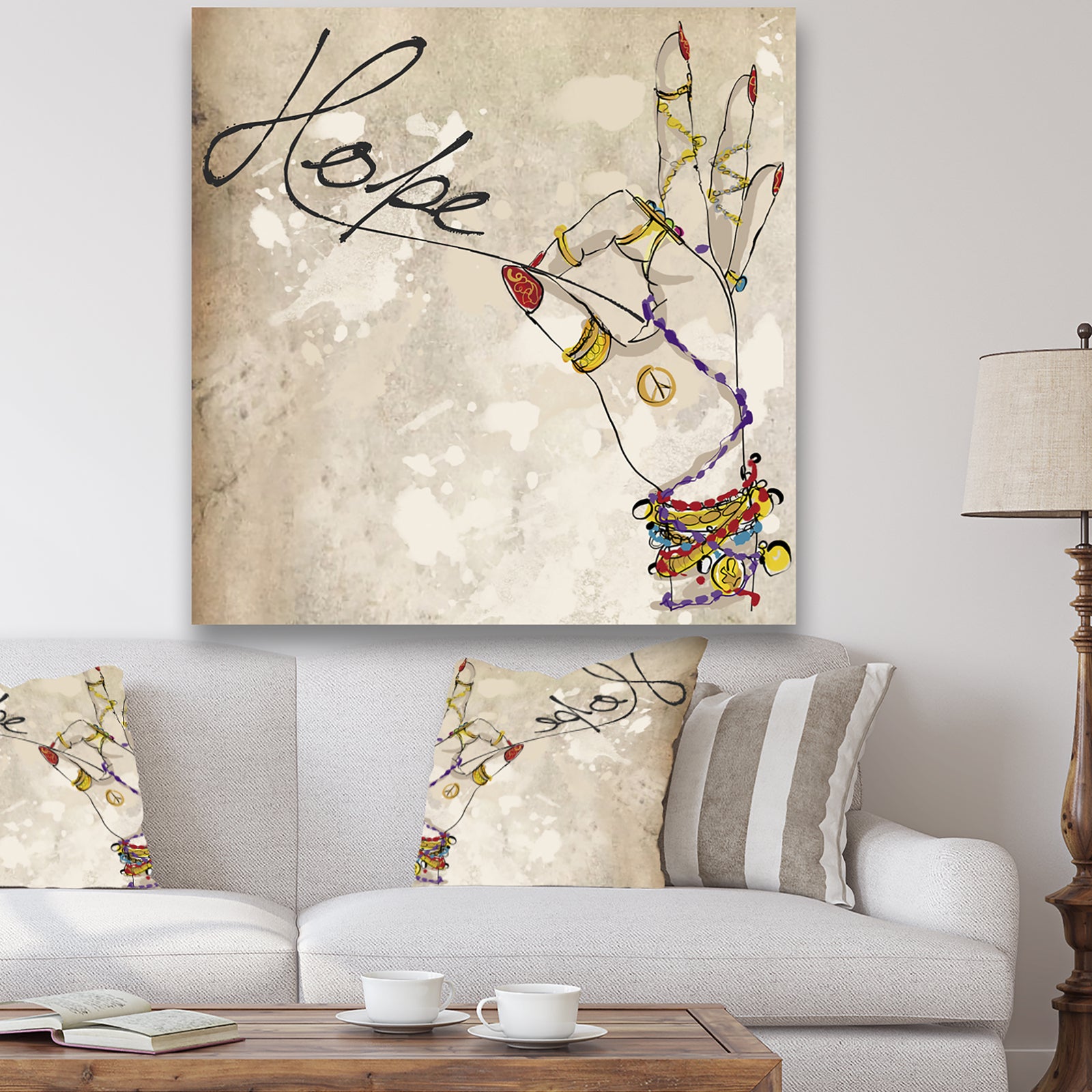 Gypsy Hippy Hand Hope - Cottage Premium Canvas Wall Art