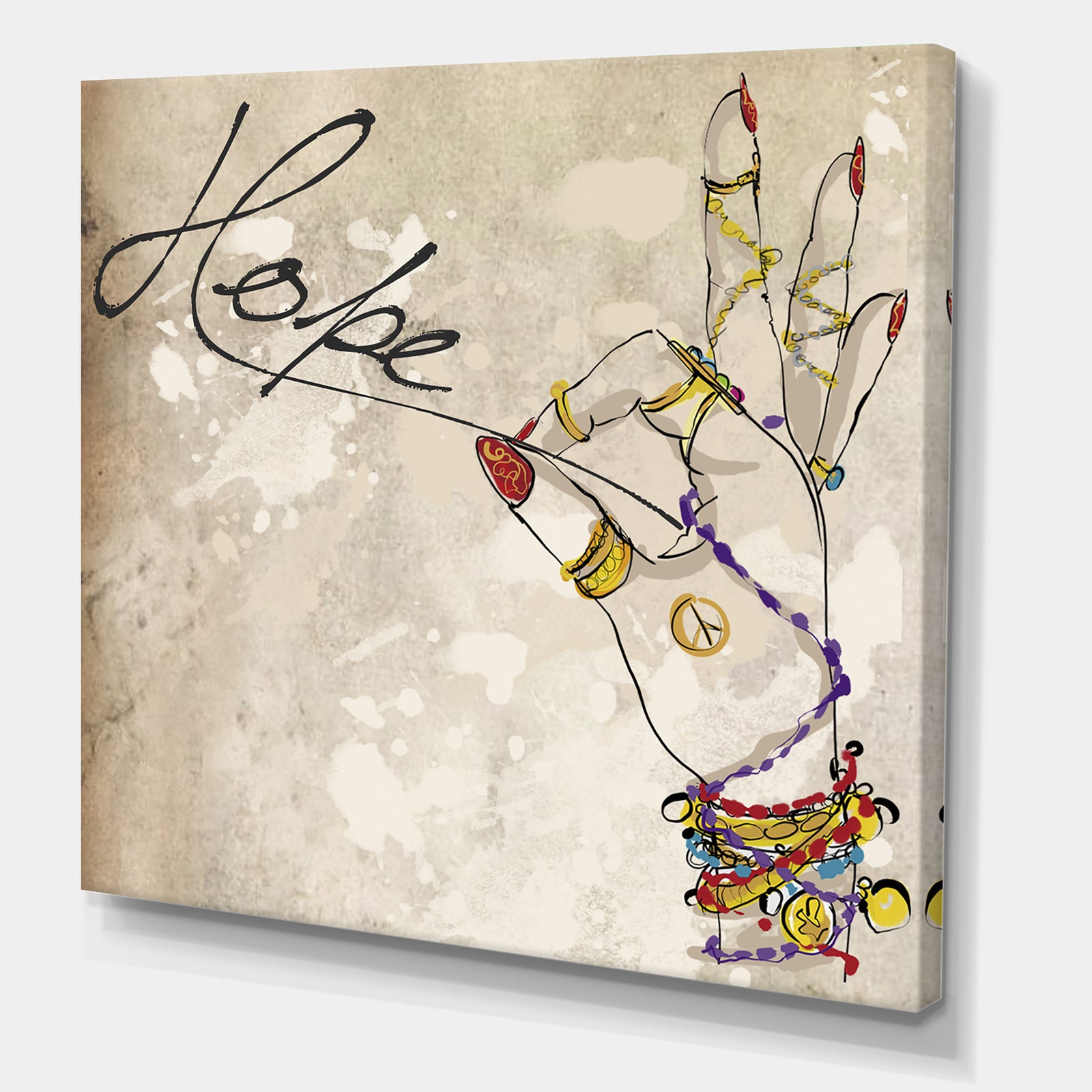 Gypsy Hippy Hand Hope - Cottage Premium Canvas Wall Art