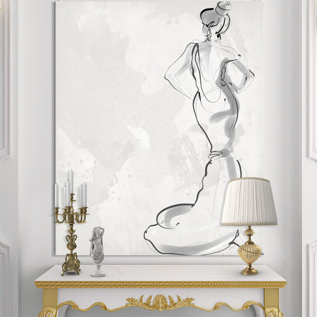 Fancy Woman In Evening Dress - Fashion Canvas Artwork