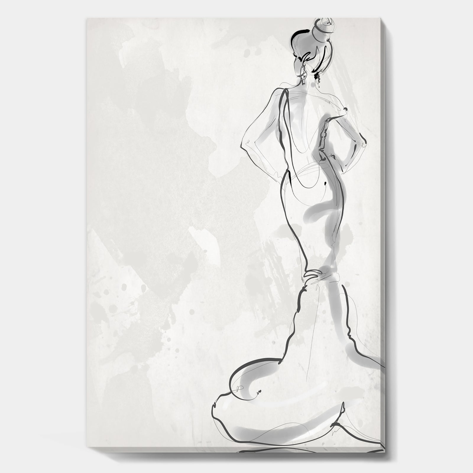 Fancy Woman In Evening Dress - Fashion Canvas Artwork