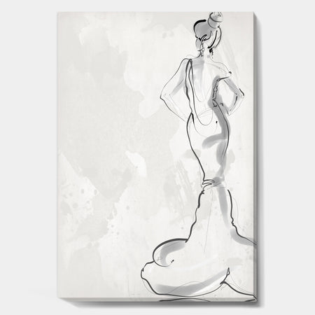 Fancy Woman In Evening Dress - Fashion Canvas Artwork