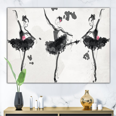 Dancers In Black - Fashion Premium Canvas Wall Art