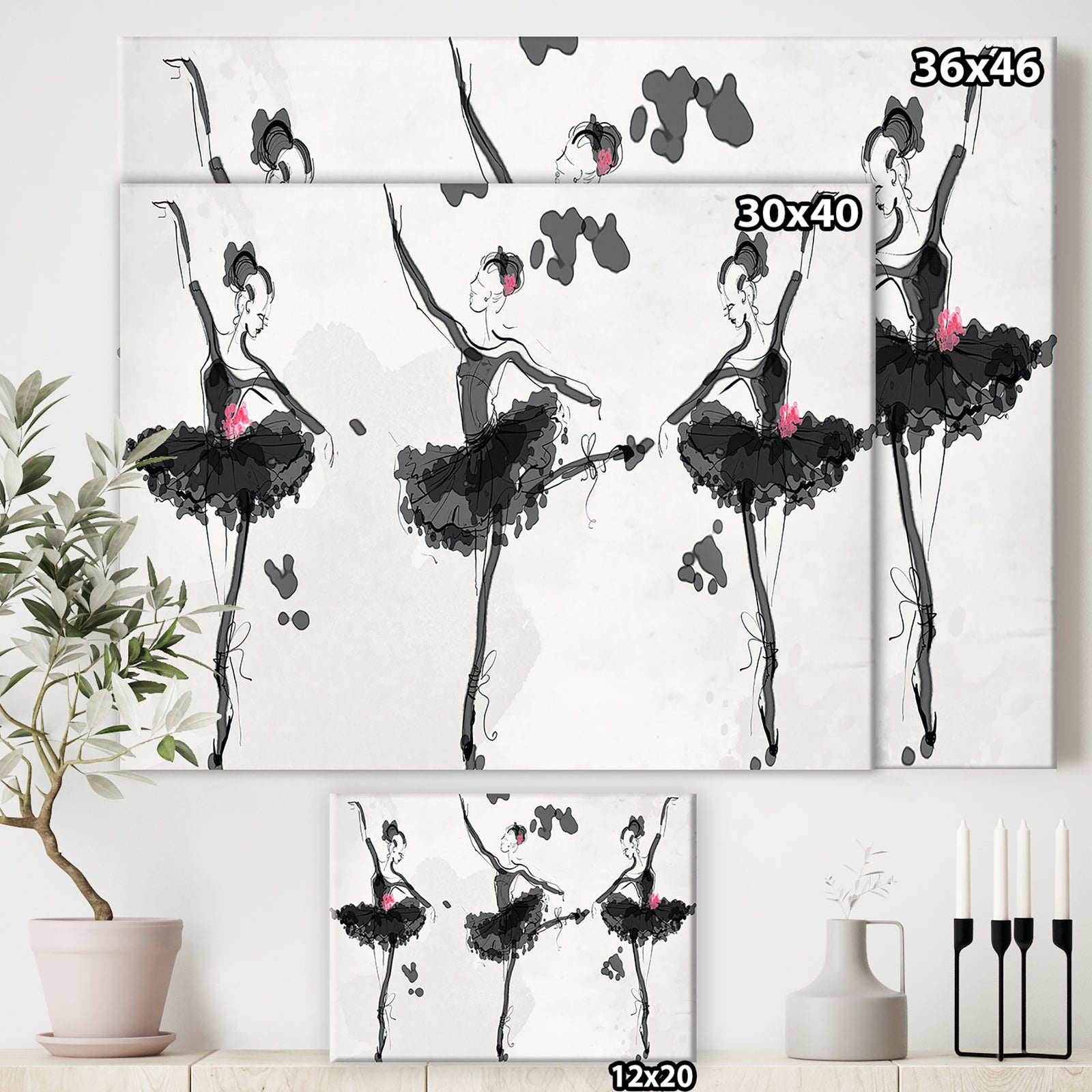 Dancers In Black - Fashion Premium Canvas Wall Art
