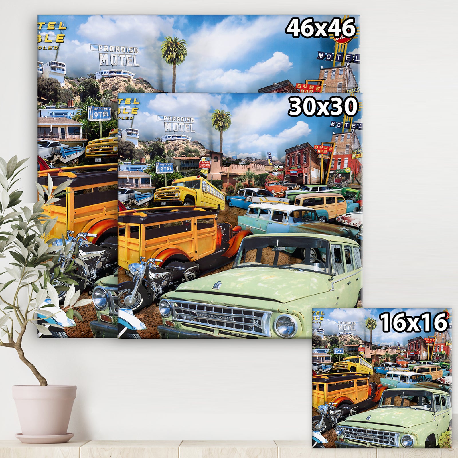 Pacific Paradise Motel 2 - Modern & Contemporary Premium Canvas Wall Art