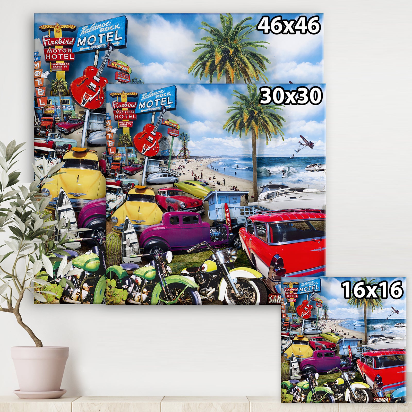 Surfside Motor Court 1 - Modern & Contemporary Canvas Wall Art