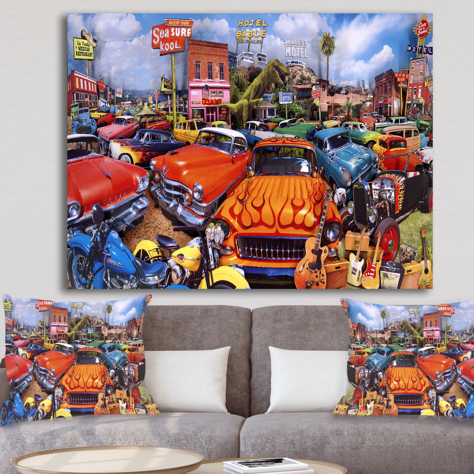 Sea Surf Drive Inn - Modern & Contemporary Canvas Artwork