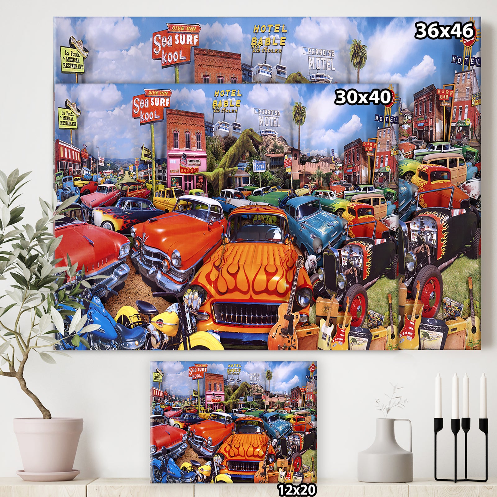Sea Surf Drive Inn - Modern & Contemporary Canvas Artwork