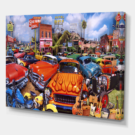 Sea Surf Drive Inn - Modern & Contemporary Canvas Artwork
