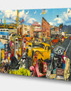 Route 66 MidWest Roadside Collage - Modern & Contemporary Premium Canvas Wall Art