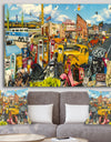 Route 66 MidWest Roadside Collage - Modern & Contemporary Premium Canvas Wall Art