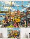 Route 66 MidWest Roadside Collage - Modern & Contemporary Premium Canvas Wall Art