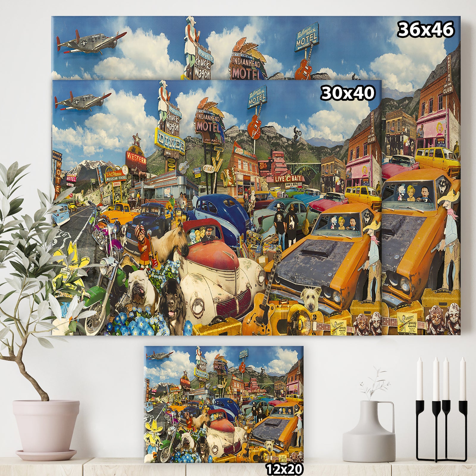 MidWest Roadside Collage - Modern & Contemporary Canvas Wall Art