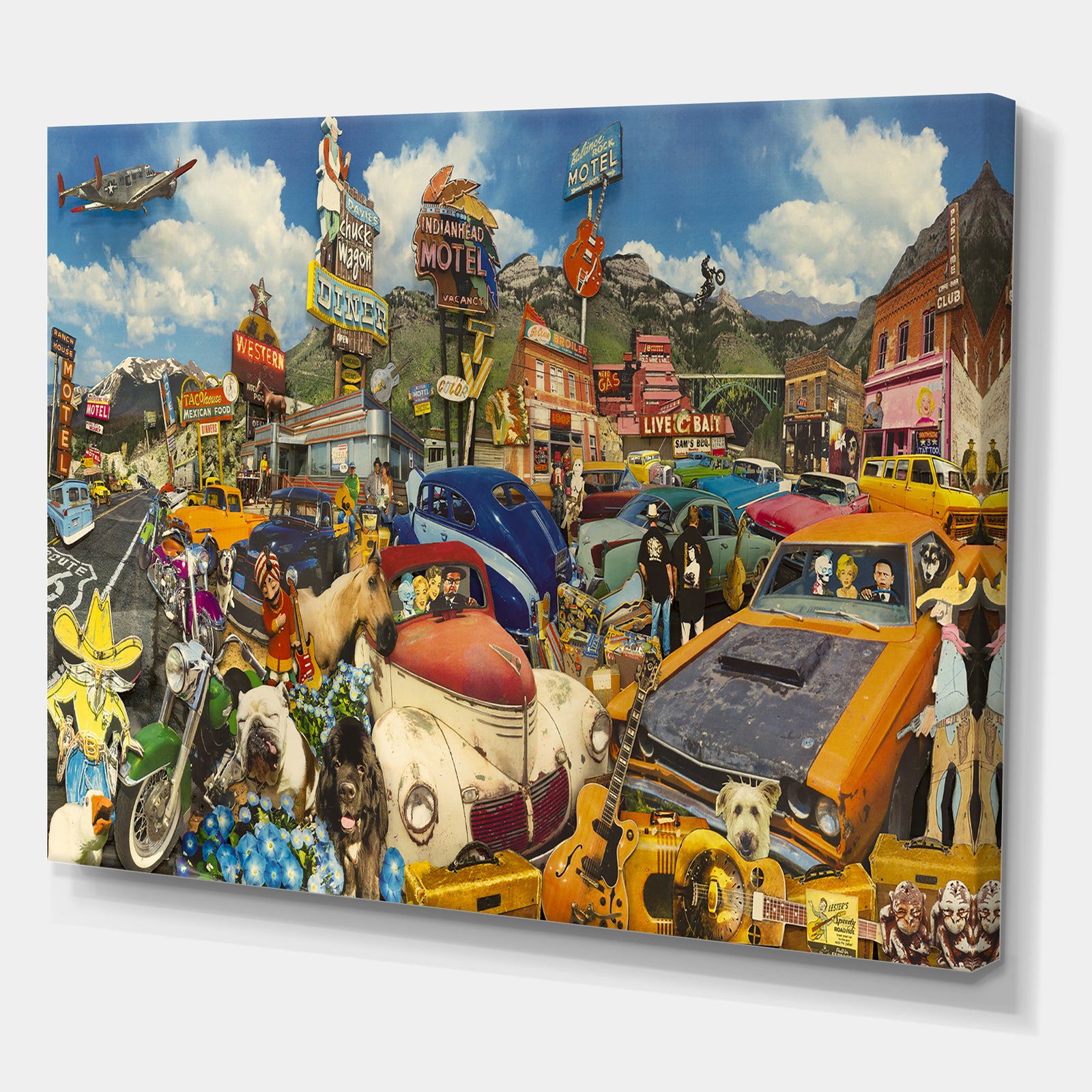 MidWest Roadside Collage - Modern & Contemporary Canvas Wall Art