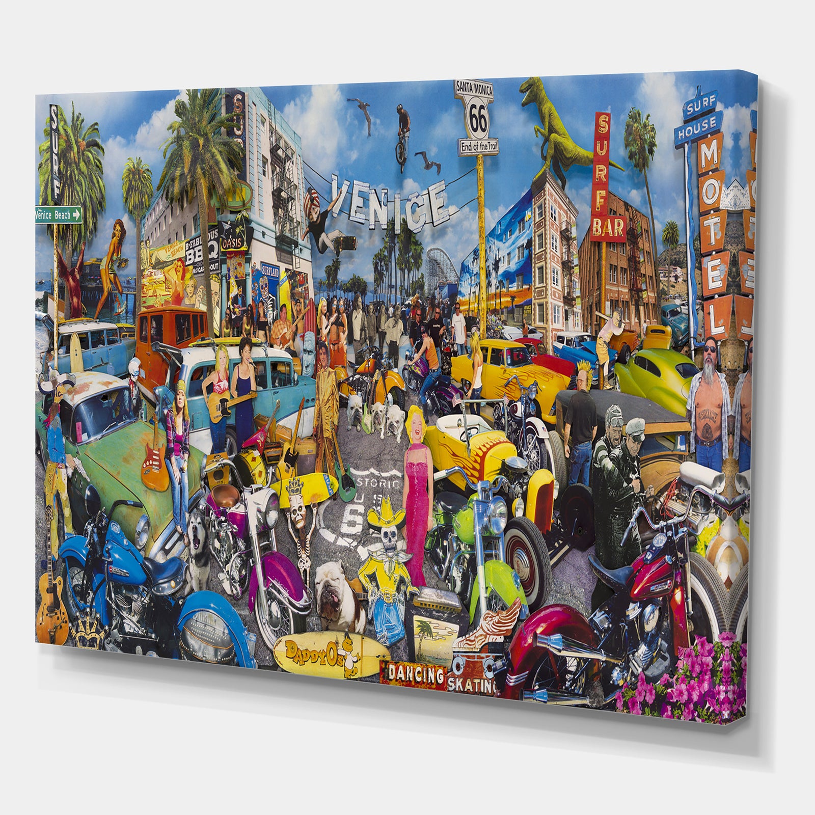 Venice Beach Roadside Collage - Modern & Contemporary Gallery-wrapped Canvas