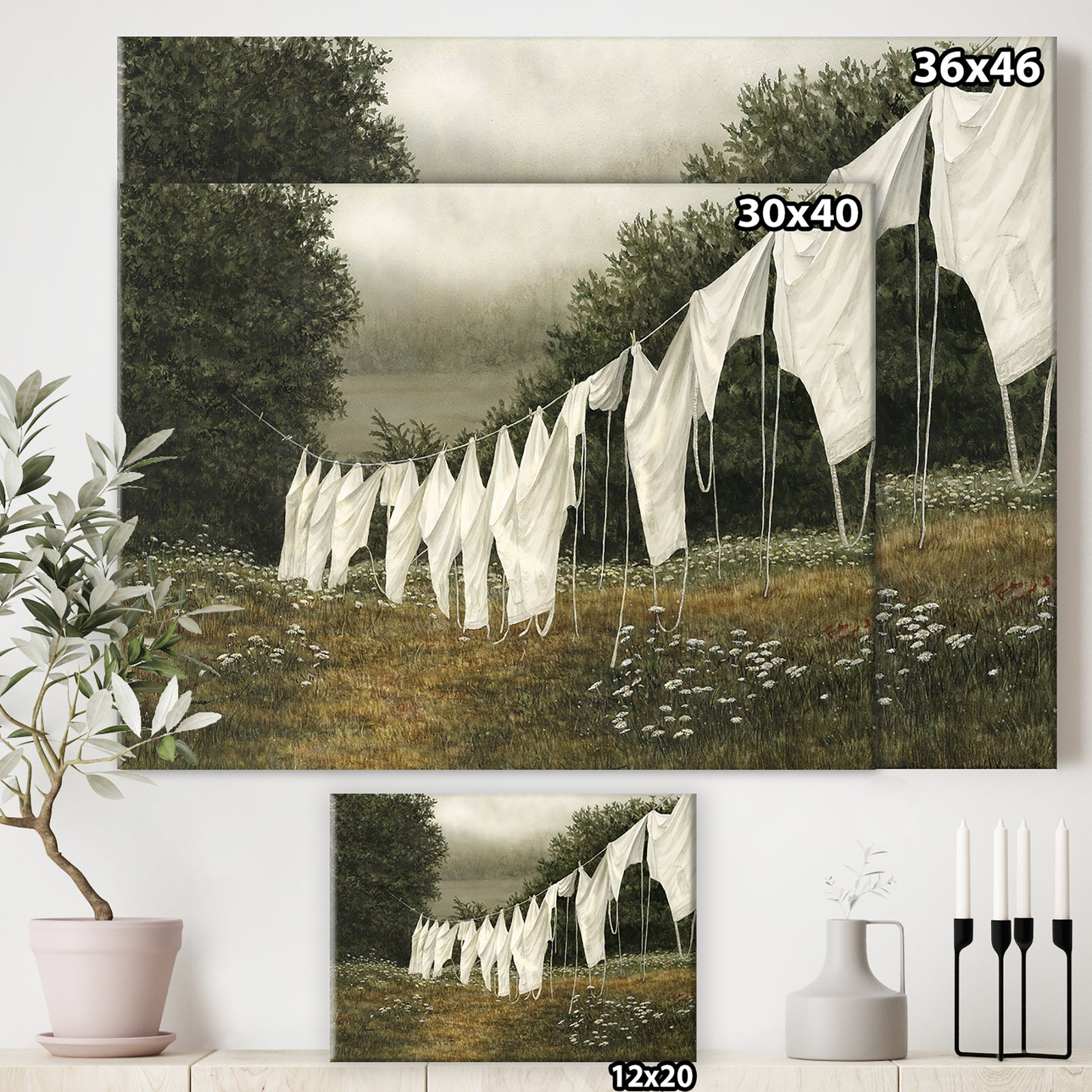 Morning Whites - Farmhouse Canvas Art Print