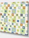 Pink Green And Brown Quilt Pattern - Mid-Century Modern Canvas Art Print