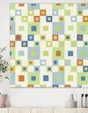 Pink Green And Brown Quilt Pattern - Mid-Century Modern Canvas Art Print