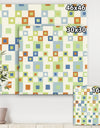 Pink Green And Brown Quilt Pattern - Mid-Century Modern Canvas Art Print