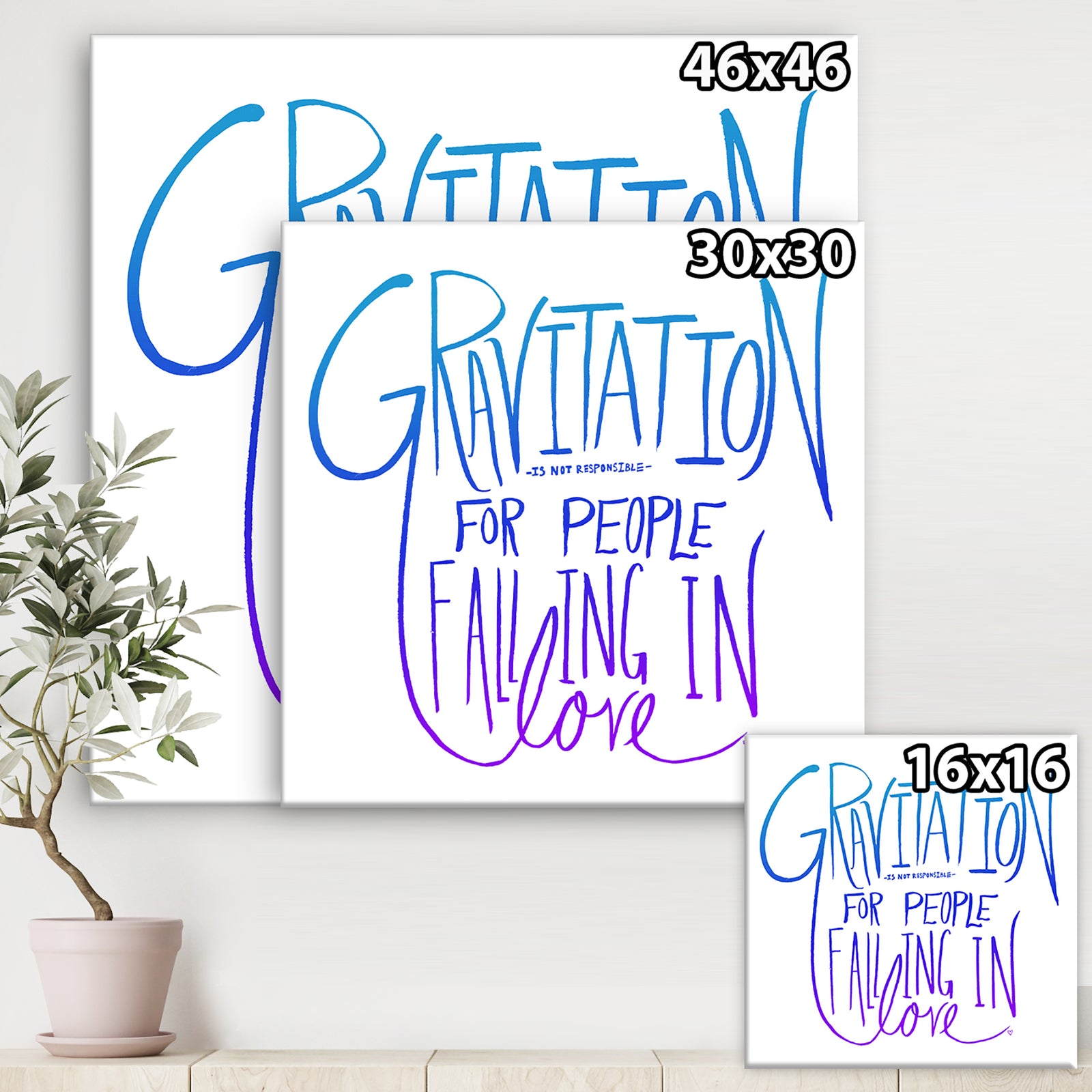Love And Gravity I - Cottage Canvas Artwork