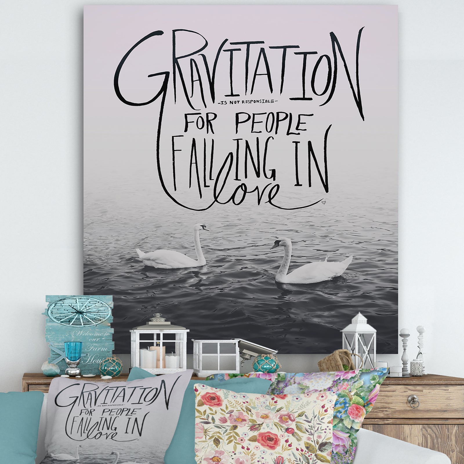 Love And Gravity I - Cottage Gallery-wrapped Canvas