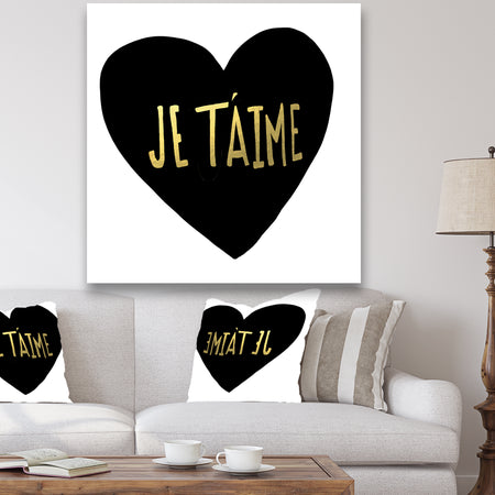 Je T Aime - Glam Premium Canvas Wall Art