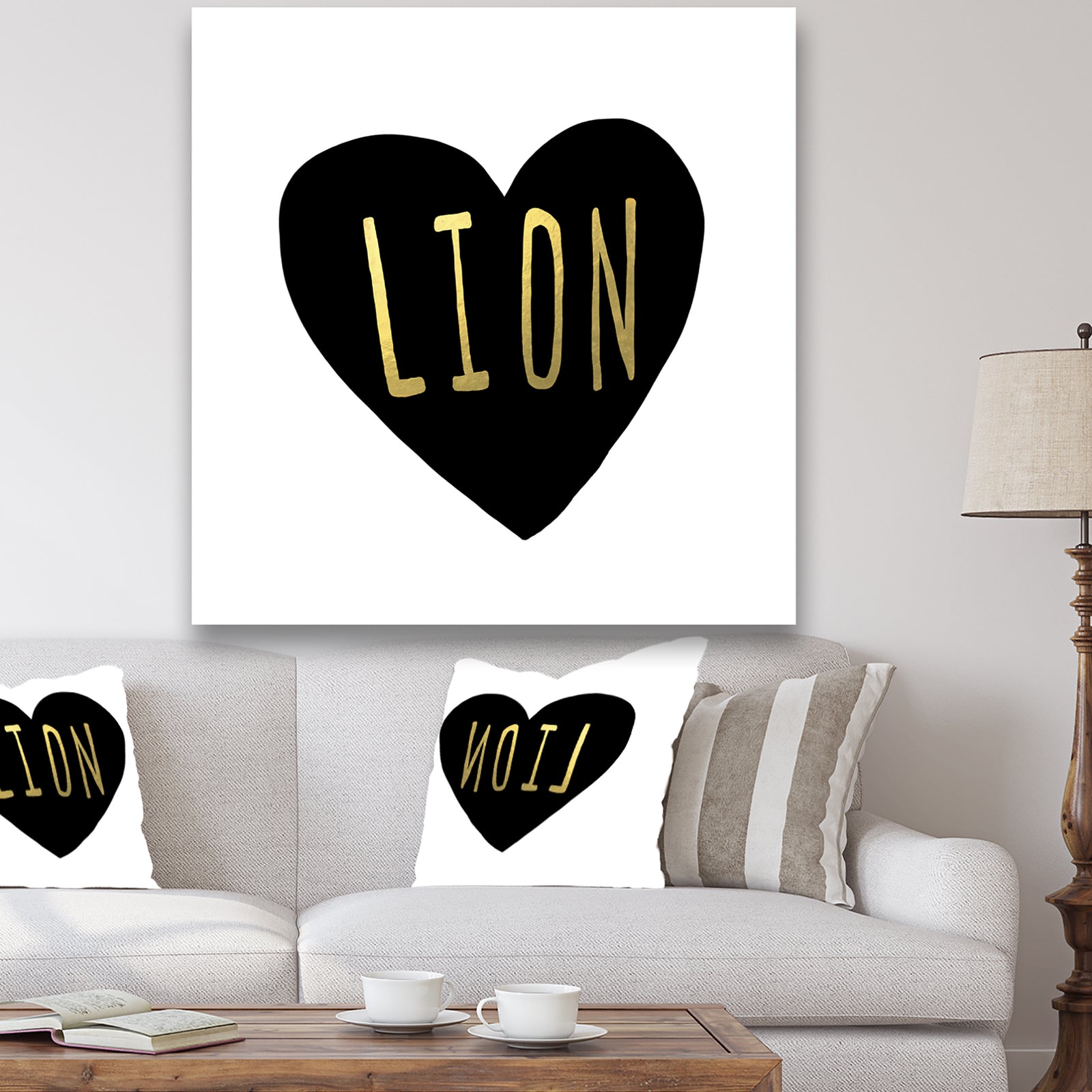 Lion Heart - Glam Premium Canvas Wall Art