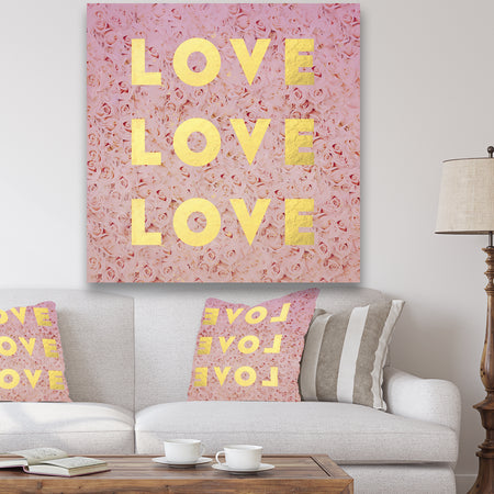 Love, Love, Love - Glam Canvas Wall Art