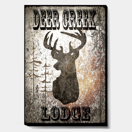 Lodge Deer Creek Lodge - Cottage Premium Canvas Wall Art