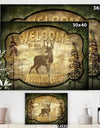 Welcome_Lodge Deer - Cottage Gallery-wrapped Canvas