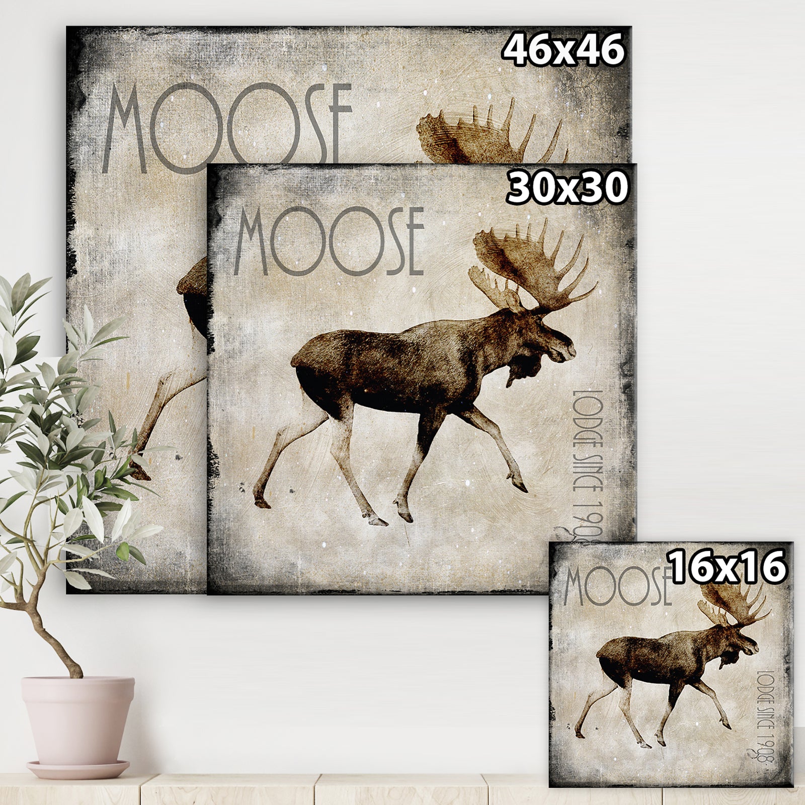 Moose Lodge 2 - Cottage Canvas Artwork