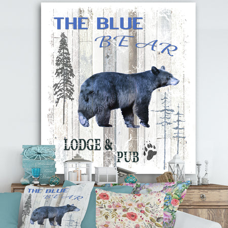 The Blue Bear - Cottage Premium Canvas Wall Art