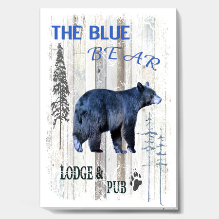 The Blue Bear - Cottage Premium Canvas Wall Art
