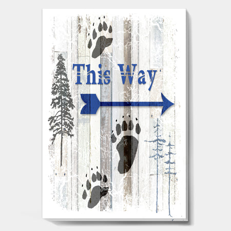 The Blue Moose - This Way II - Cottage Canvas Art Print