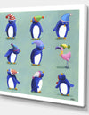 Eight Penguins And A Flamingo - Nautical & Coastal Canvas Artwork