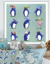 Eight Penguins And A Flamingo - Nautical & Coastal Canvas Artwork