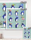 Eight Penguins And A Flamingo - Nautical & Coastal Canvas Artwork