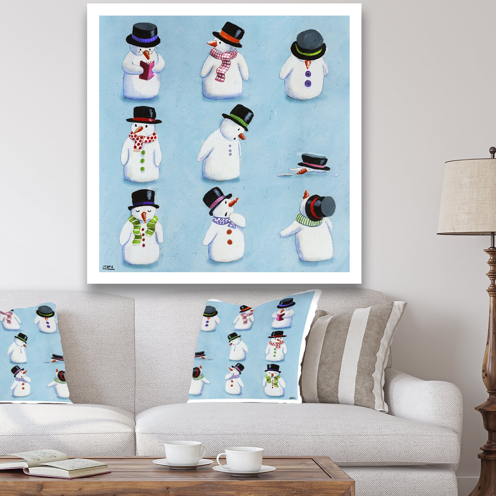 The Melting Snowmen - Modern & Contemporary Premium Canvas Wall Art